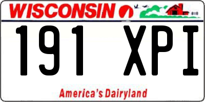 WI license plate 191XPI
