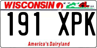 WI license plate 191XPK