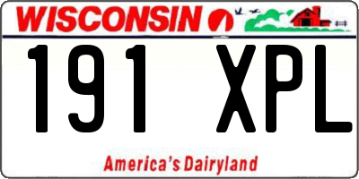 WI license plate 191XPL