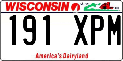 WI license plate 191XPM