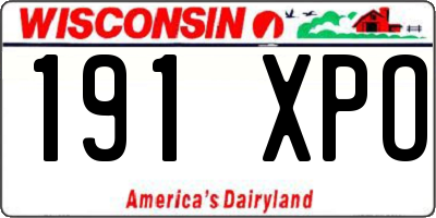 WI license plate 191XPO