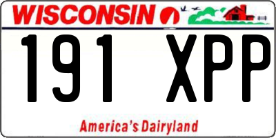 WI license plate 191XPP
