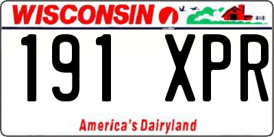 WI license plate 191XPR