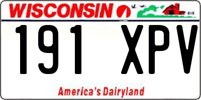 WI license plate 191XPV