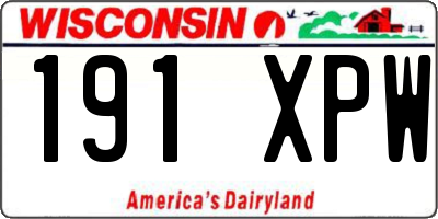 WI license plate 191XPW