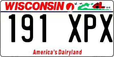 WI license plate 191XPX