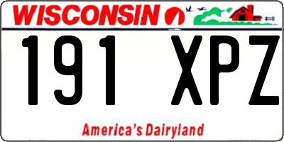 WI license plate 191XPZ