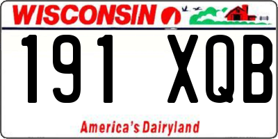 WI license plate 191XQB