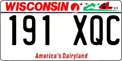 WI license plate 191XQC