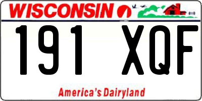 WI license plate 191XQF