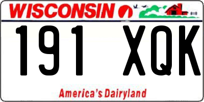 WI license plate 191XQK
