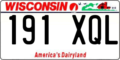 WI license plate 191XQL