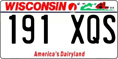 WI license plate 191XQS