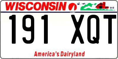 WI license plate 191XQT
