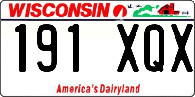 WI license plate 191XQX