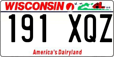 WI license plate 191XQZ