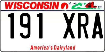 WI license plate 191XRA