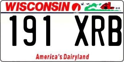 WI license plate 191XRB