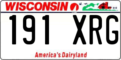 WI license plate 191XRG