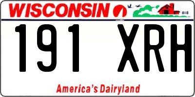 WI license plate 191XRH