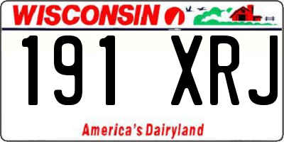 WI license plate 191XRJ