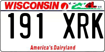 WI license plate 191XRK