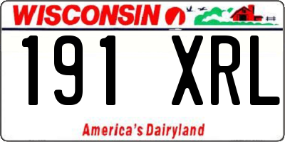 WI license plate 191XRL