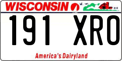 WI license plate 191XRO