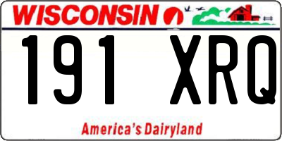 WI license plate 191XRQ