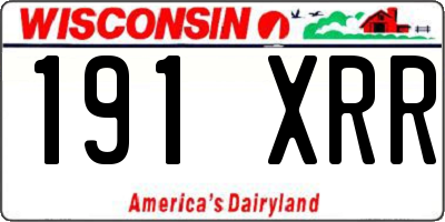 WI license plate 191XRR