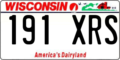 WI license plate 191XRS