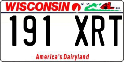 WI license plate 191XRT