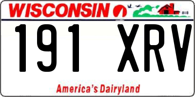 WI license plate 191XRV