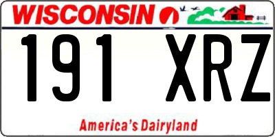 WI license plate 191XRZ