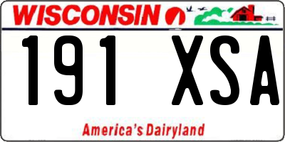 WI license plate 191XSA