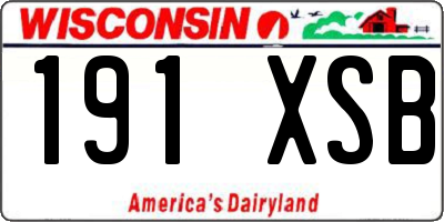 WI license plate 191XSB