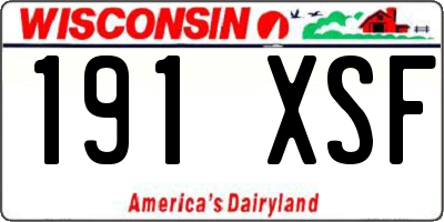 WI license plate 191XSF