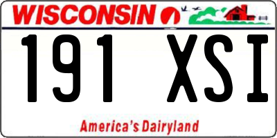 WI license plate 191XSI
