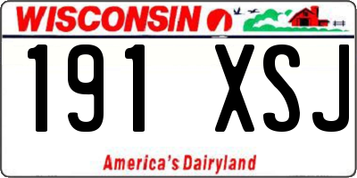 WI license plate 191XSJ