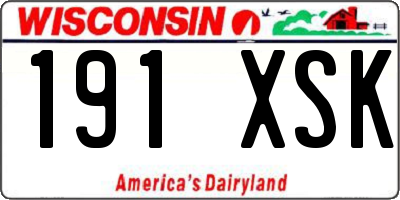 WI license plate 191XSK