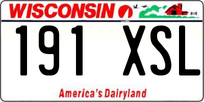 WI license plate 191XSL
