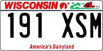 WI license plate 191XSM
