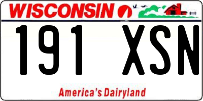 WI license plate 191XSN