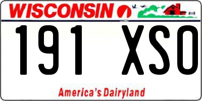WI license plate 191XSO