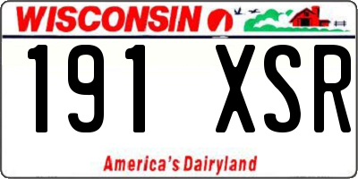 WI license plate 191XSR