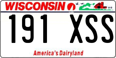 WI license plate 191XSS
