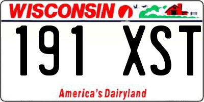 WI license plate 191XST