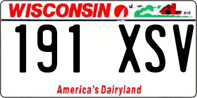 WI license plate 191XSV