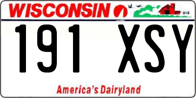 WI license plate 191XSY