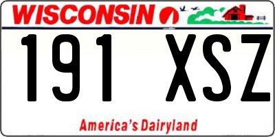 WI license plate 191XSZ